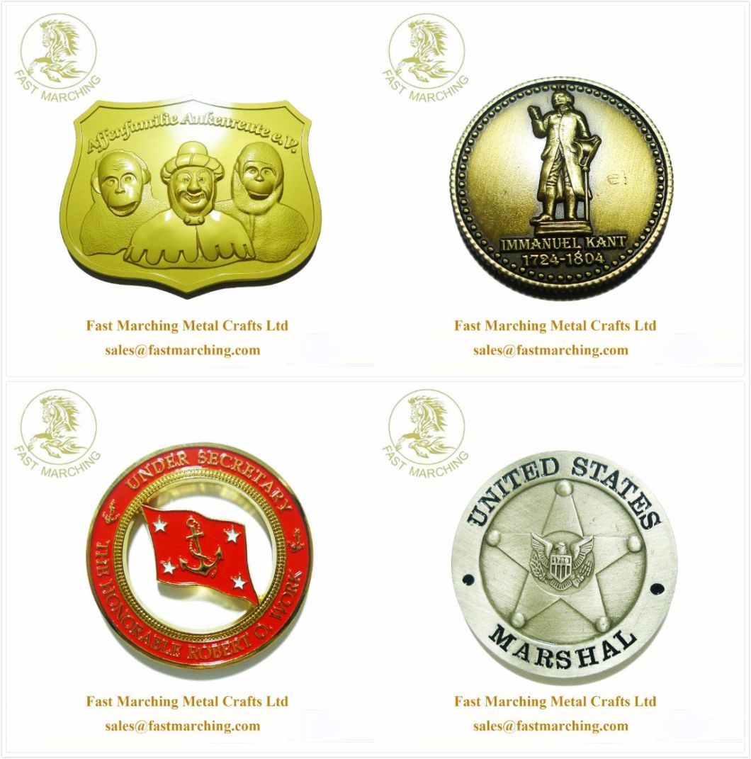 Custom Good Quality Base Metal Logo Round Brand Military Coin